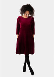 Rayne Wine Velvet Dress