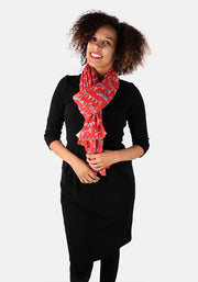 Red Bunting Print Scarf