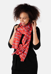 Red Bunting Print Scarf