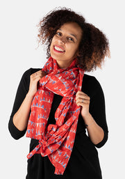 Red Bunting Print Scarf