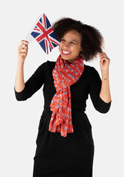 Red Bunting Print Scarf