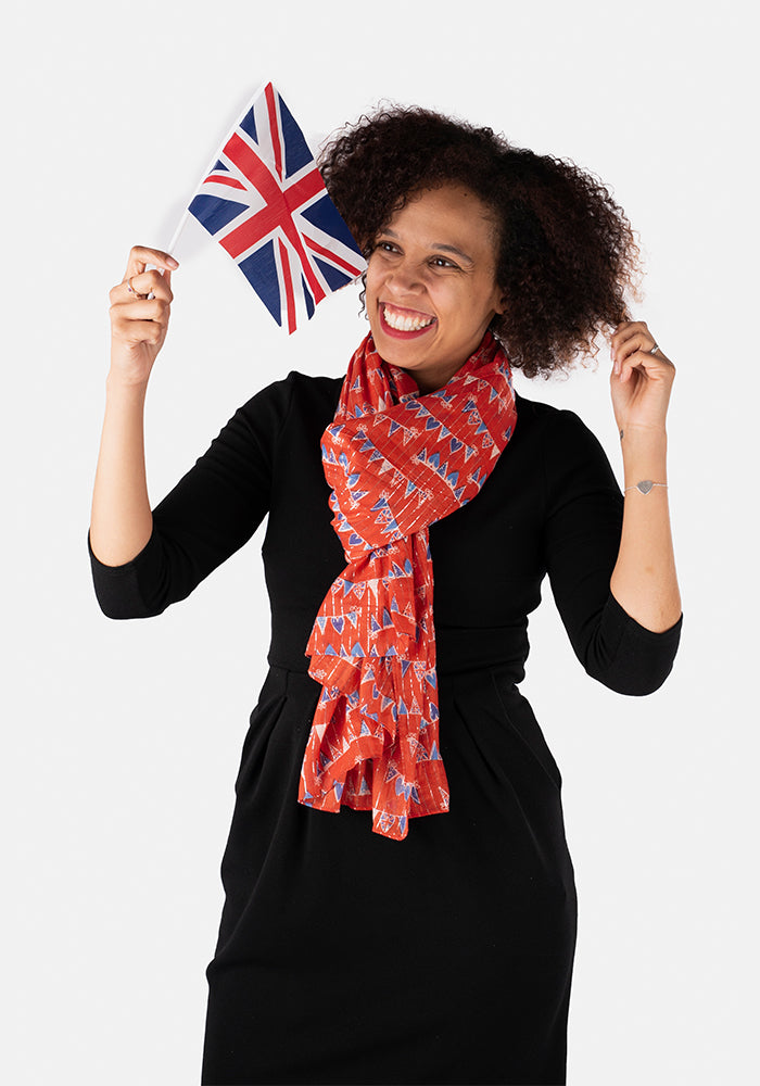 Red Bunting Print Scarf