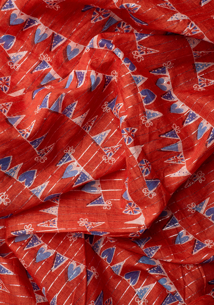 Red Bunting Print Scarf