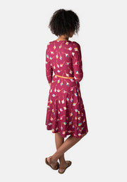 Helen Wine Kite Print Dress