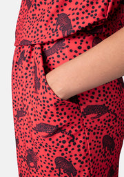Leona Red Leopard Print Dress