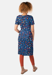 Rhia Cobalt Animal Print Dress