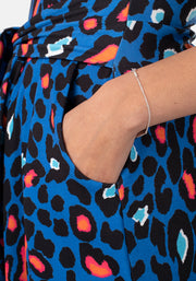 Rhia Cobalt Animal Print Dress