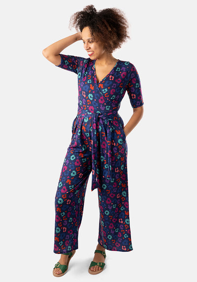 Rida Animal Print Culotte Leg Jumpsuit