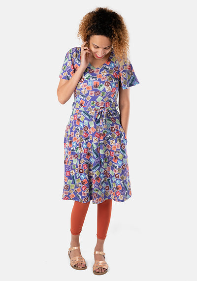 Romana Stamp Print Dress