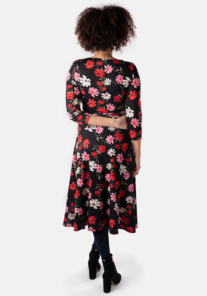 Roslyn Bright Daisy Print Midi Dress