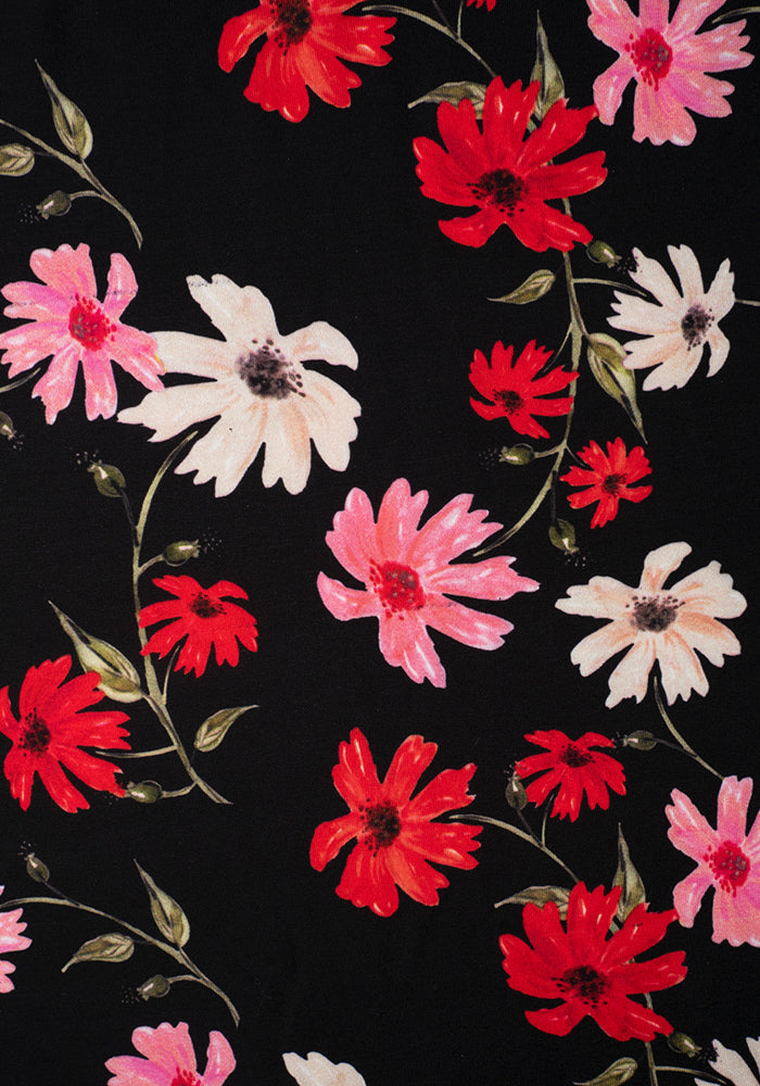 Roslyn Bright Daisy Print Midi Dress