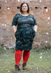 Rudolph Santas Sleigh Print Dress