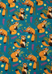 Rusty Red Panda Print Dress
