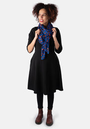 Blue Animal Heart Print Scarf