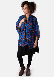 Blue Animal Heart Print Scarf