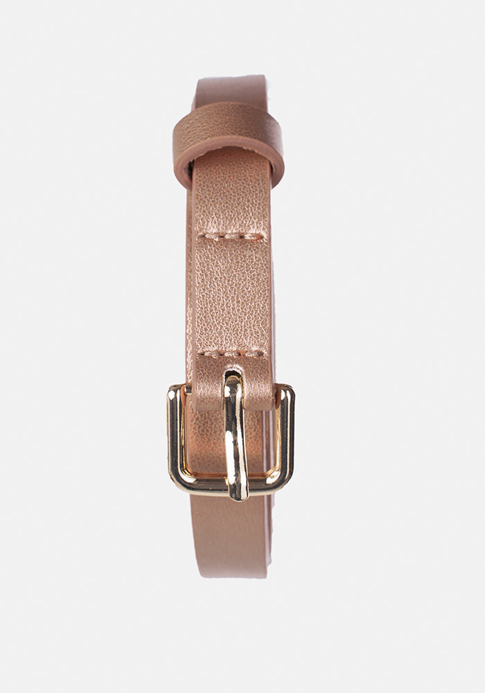 Front view of Rose Statement PU Belt