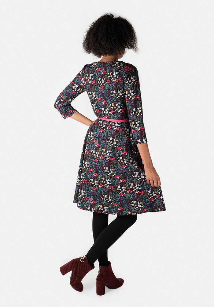 Samantha Black & Pink Floral Dress