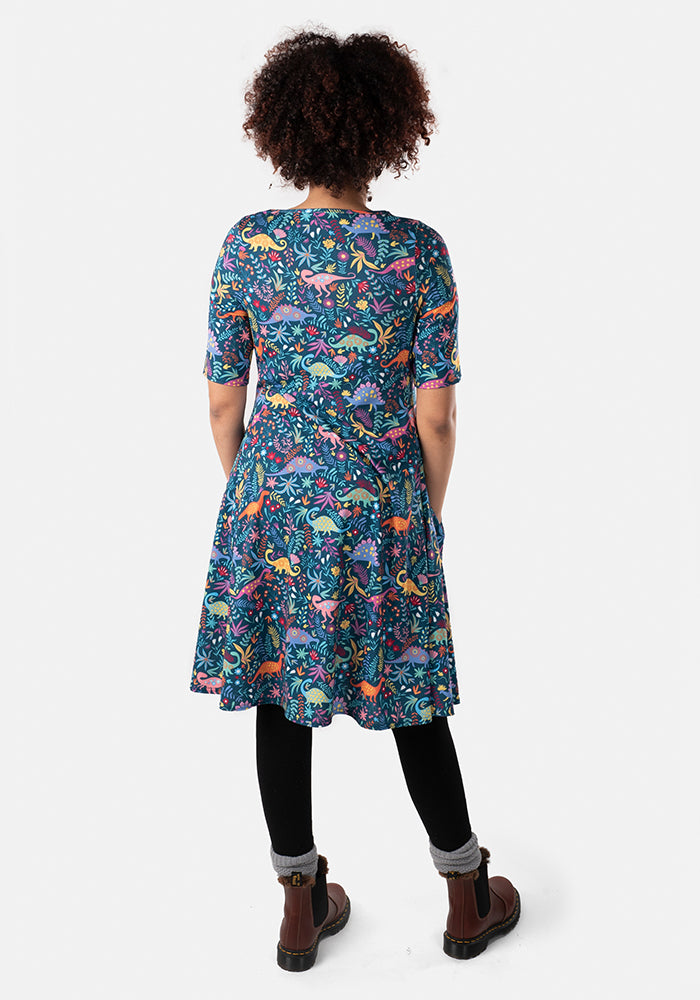 Saura Dinosaur Print Dress