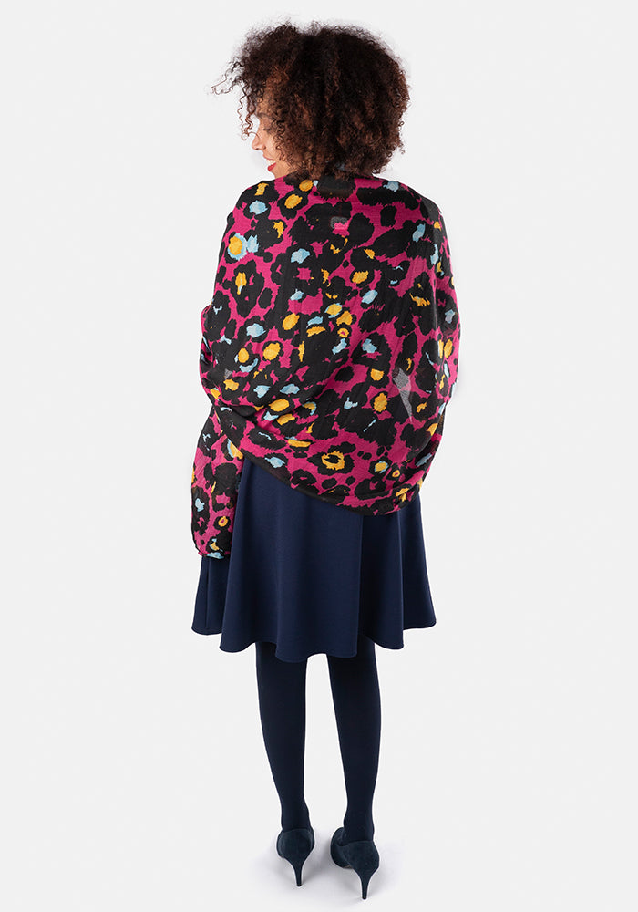 Pink Animal Print Scarf