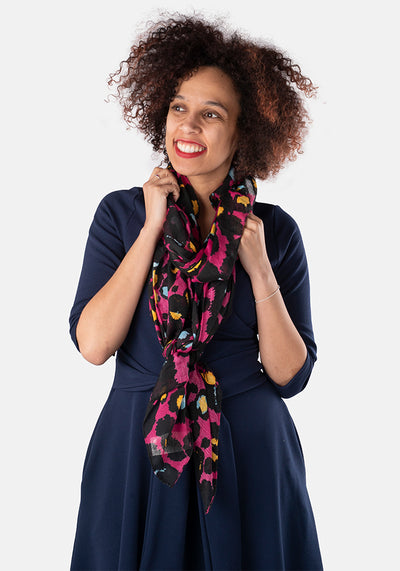 Pink Animal Print Scarf