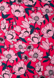 Shayleigh Pink Floral Print Midi Dress