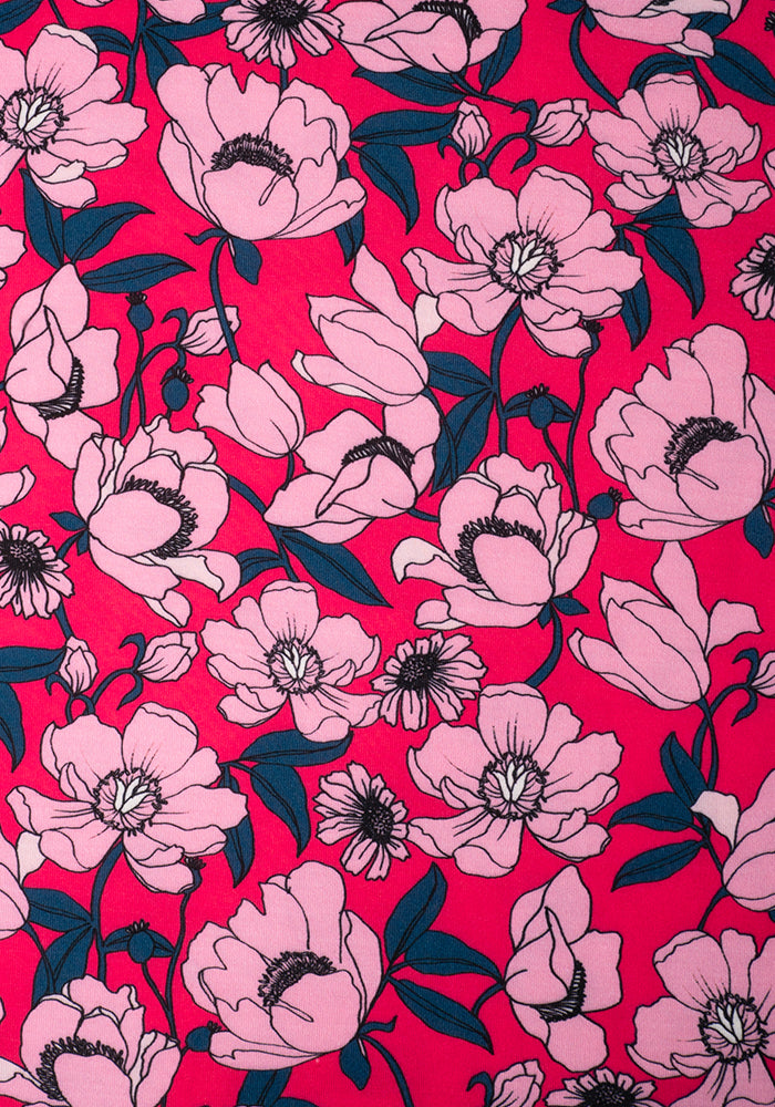 Shayleigh Pink Floral Print Midi Dress