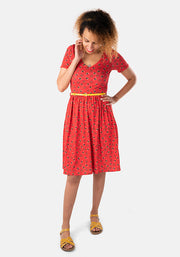 Shelbee Red Bee Print Dress