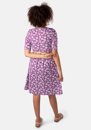 Sian Purple Daisy Print Dress