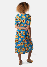 Siobhan Sunflower Print Midi Dress