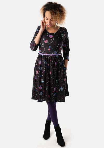 Sirius Space & Planet Print Dress