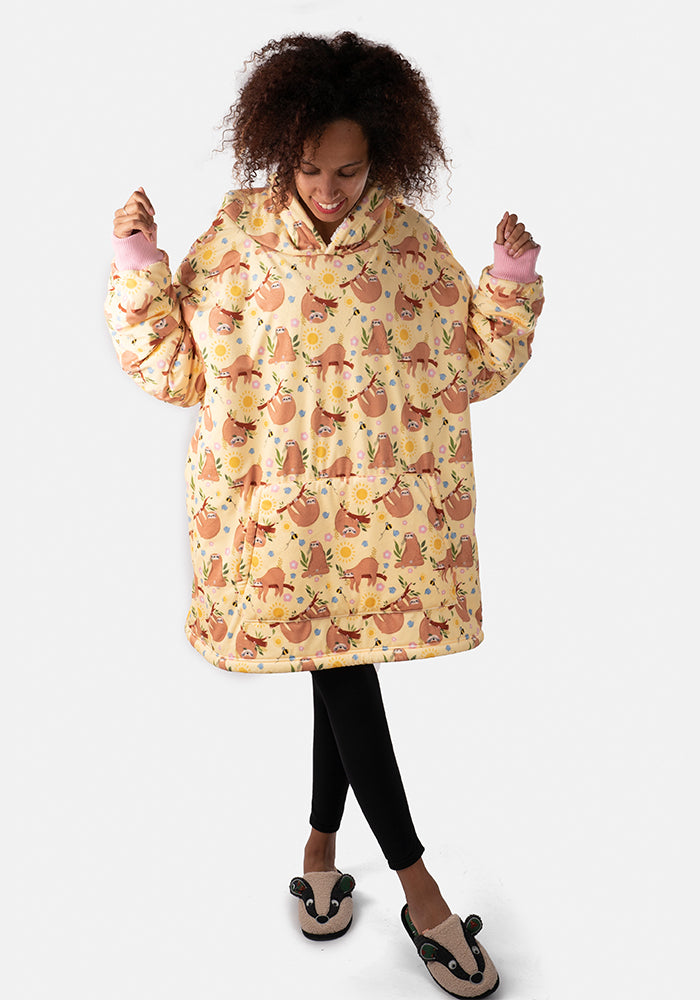Popsy Pop-On Oversize Sloth Print Hoodie