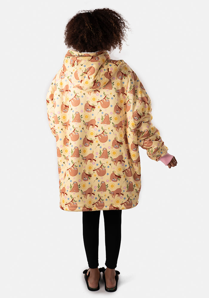 Popsy Pop-On Oversize Sloth Print Hoodie
