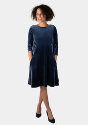 Rayne Blue Velvet Dress