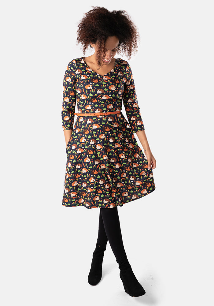 Squeak Guinea Pigs Print Dress