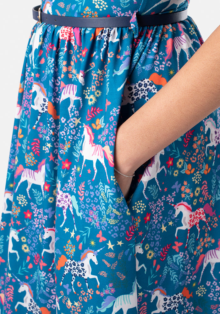 Starburst Mystical Unicorn Print Dress