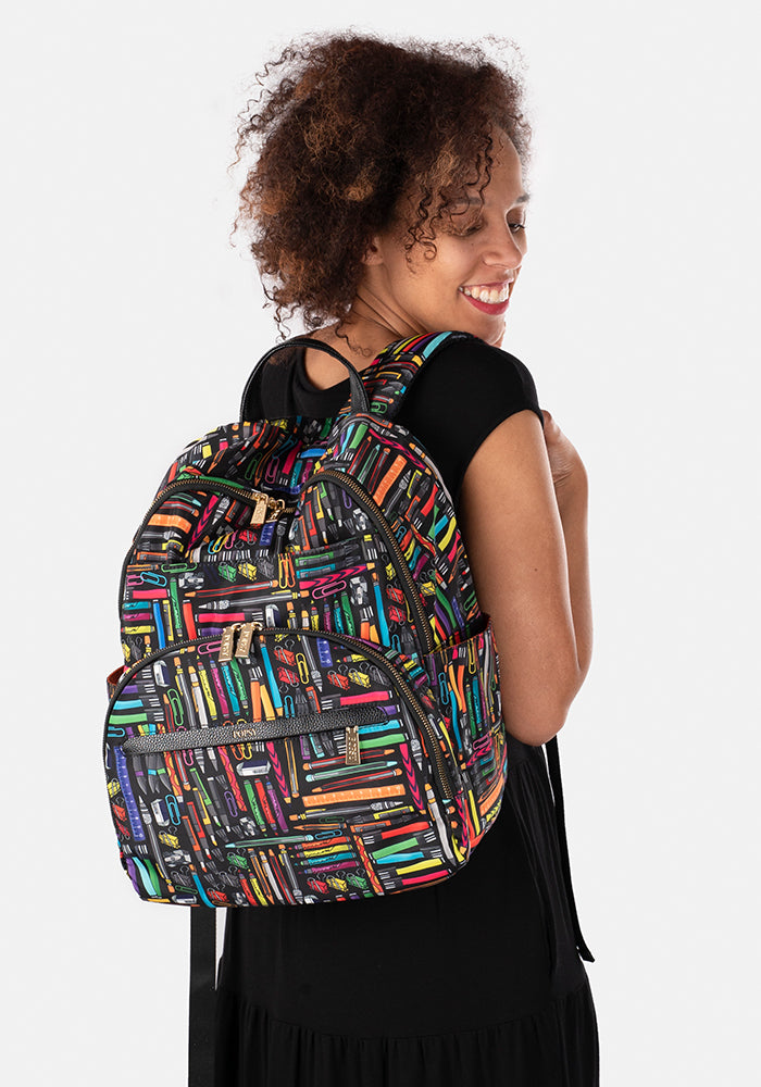 Stationery Print Rucksack