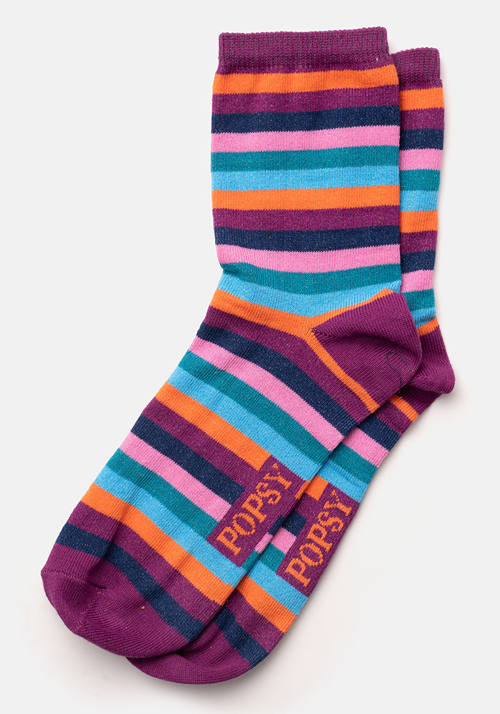 3 Pack Unicorn, Stripe & Heart Knit Socks