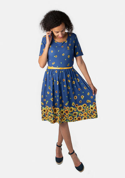 Summer Sunflower Print Dress