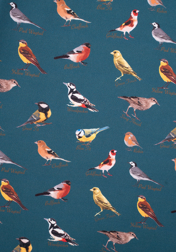 Remi Teal Bird Print Dress