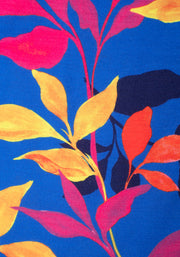 Tanisha Blue Trailing Leaf Print Culotte Jumpsuit