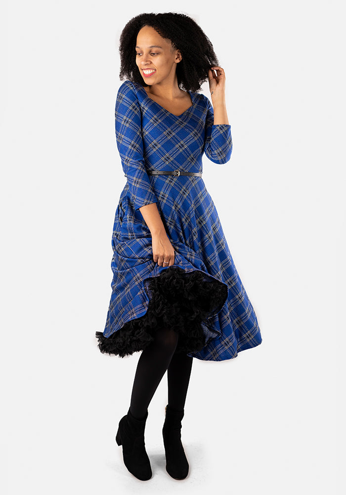 Tara Blue Tartan Swing Dress