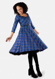 Tara Blue Tartan Swing Dress