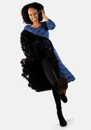 Tara Blue Tartan Swing Dress