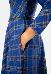 Tara Blue Tartan Swing Dress
