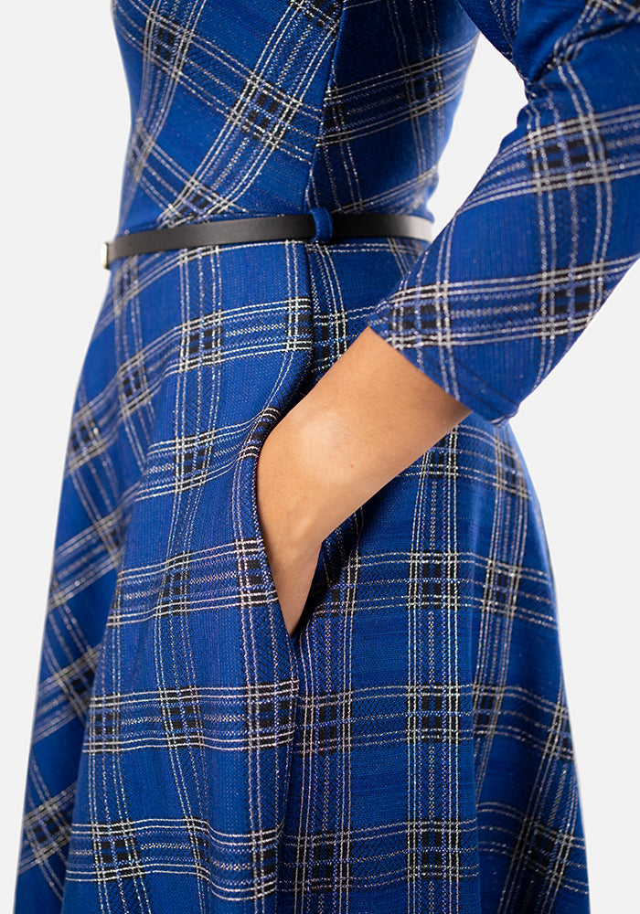 Tara Blue Tartan Swing Dress