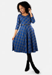 Tara Blue Tartan Swing Dress