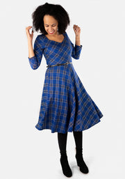 Tara Blue Tartan Swing Dress
