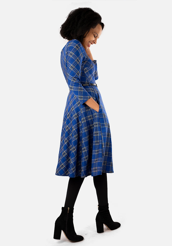 Tara Blue Tartan Swing Dress