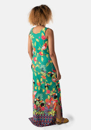 Tatiana Toucan & Fruit Print Maxi Dress