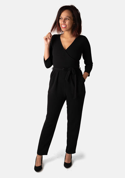 Tayla Plain Black Narrow Leg Jumpsuit